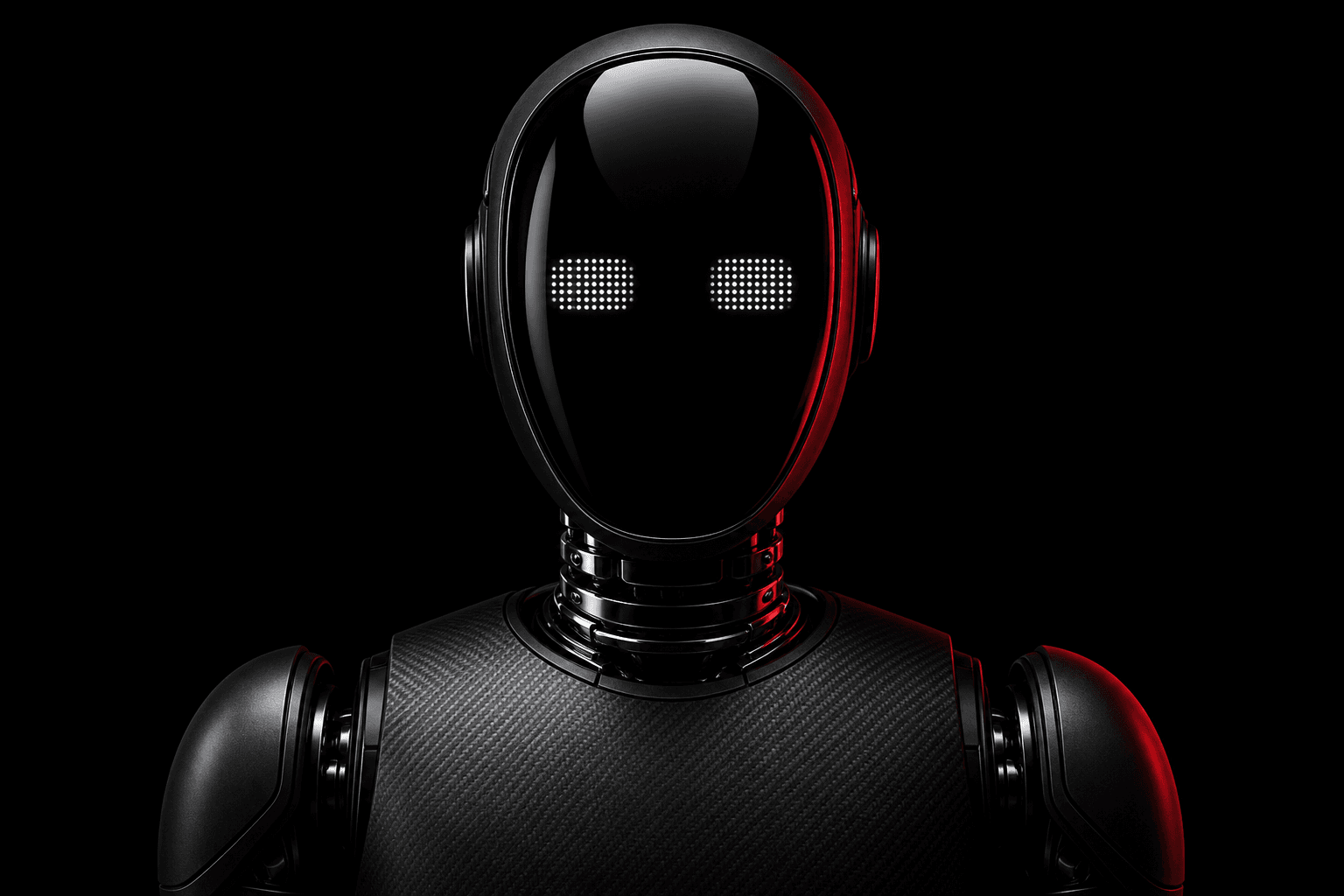 OrnixBot — humanoid AI robot with LED dot-matrix eyes